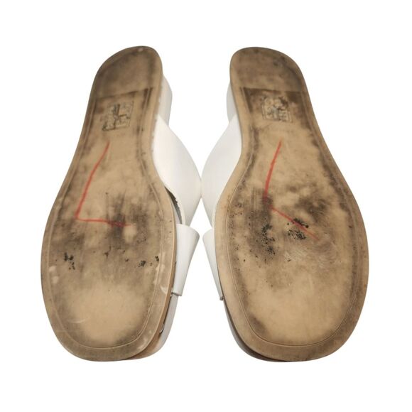 Dolce Vita Gracy Platform Sandal Slip On Slides White Leather Silver Studded 9.5 - Picture 10 of 11